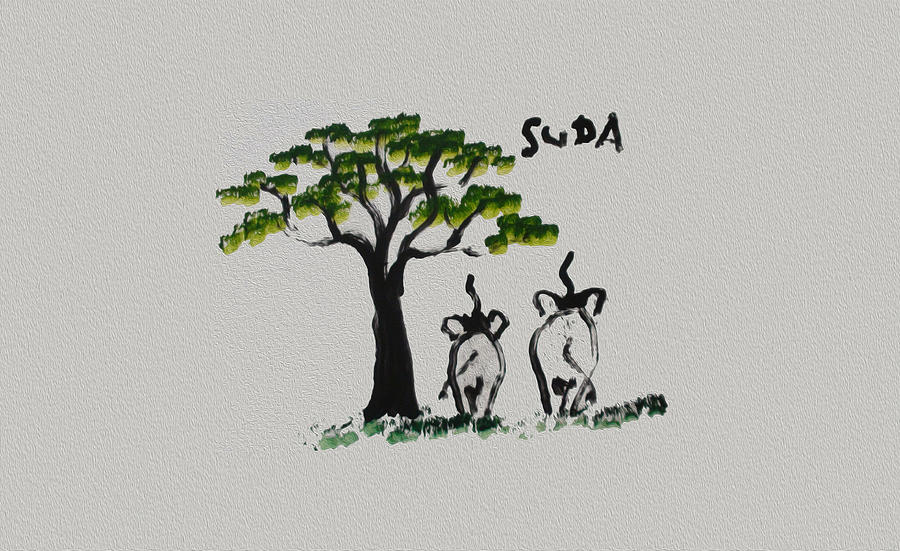 Suda Painting - Suda Grey Canvas  by Thai Elephant Art