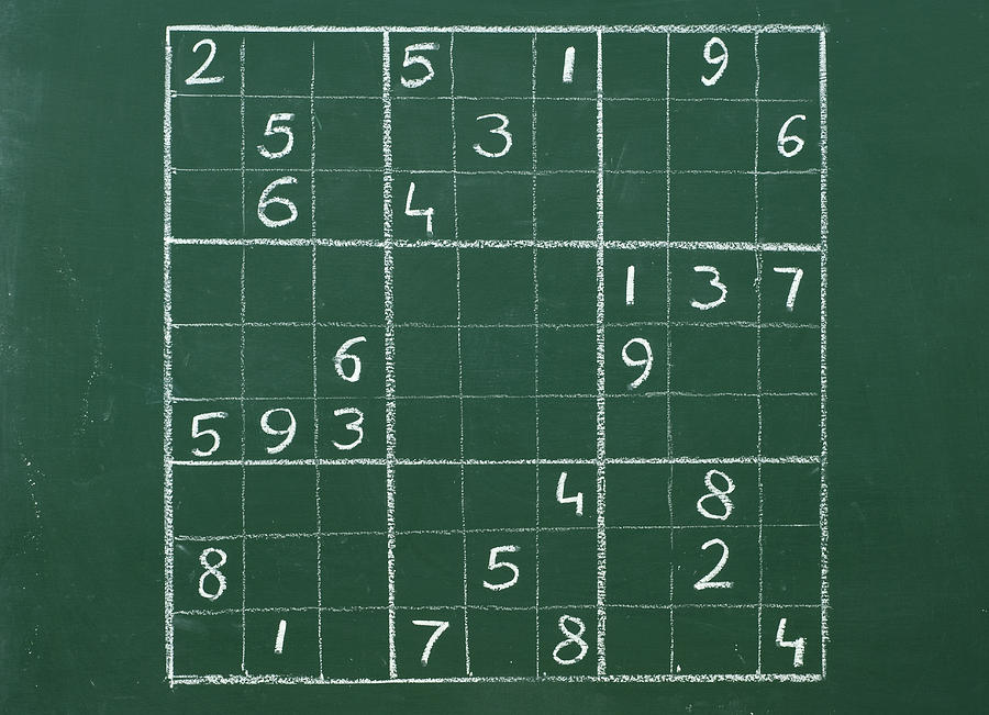 Sudoku on a Chalkboard Photograph by Chevy Fleet