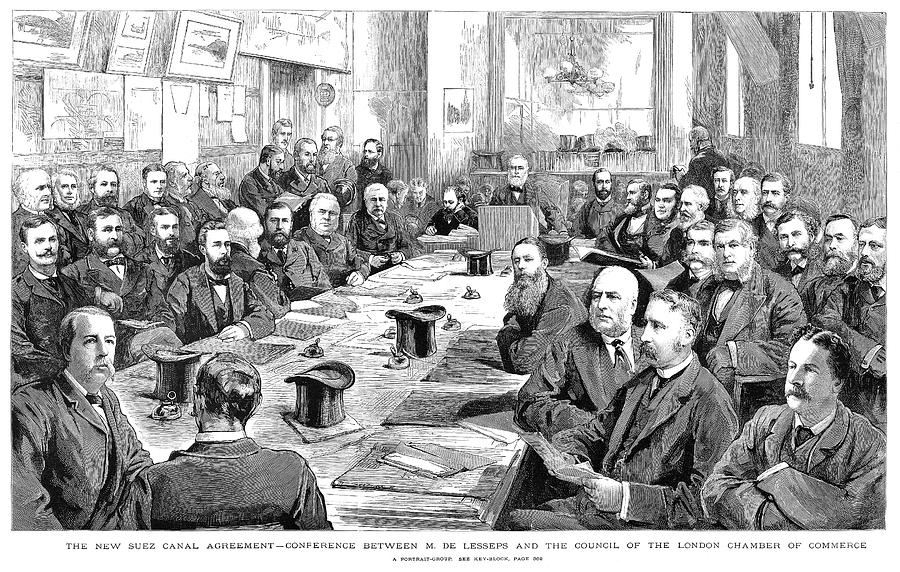 Suez Canal Conference Painting by Granger Suez Canal Conference Painting by Granger