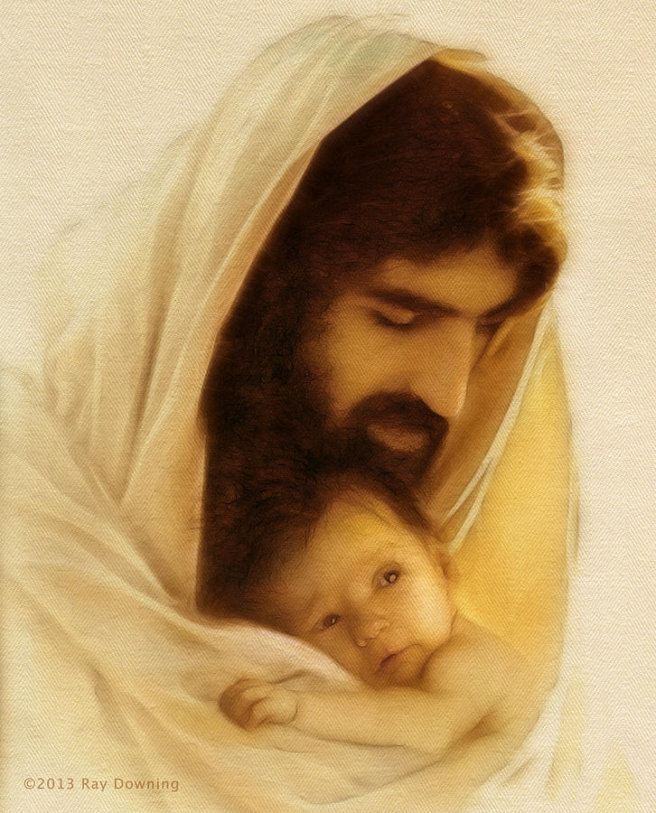 Jesus Digital Art - Suffer the Little Children by Ray Downing