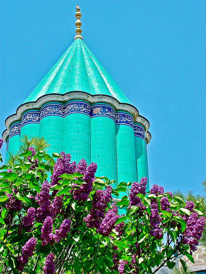 Lilacs in Front of Sufi Founder Rumi Mausoleum in Konya-Turkey Photograph by Ruth Hager