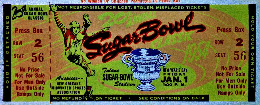 Sugar Bowl Classic 1954 Photograph by Benjamin Yeager