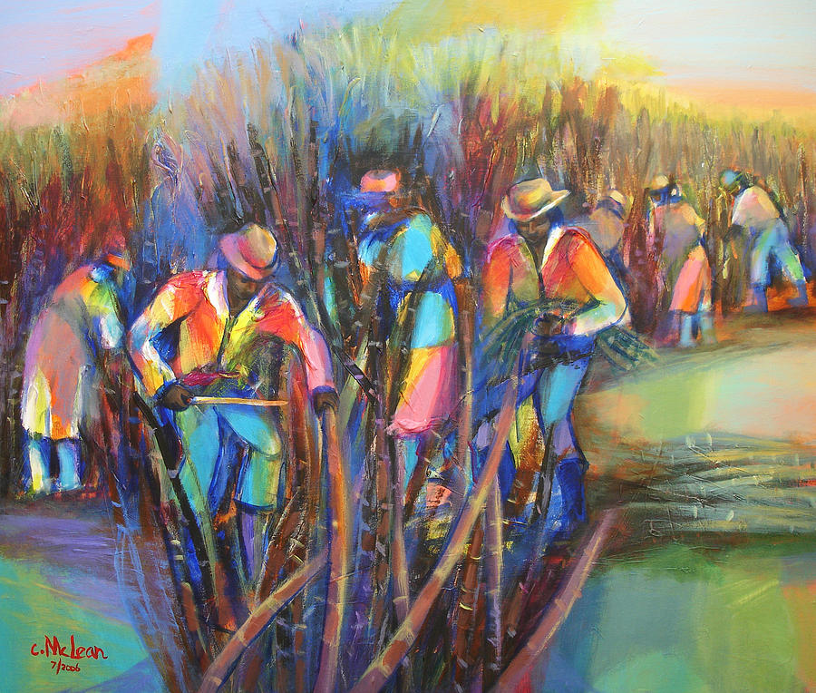 Sugar Cane Harvest Painting by Cynthia McLean