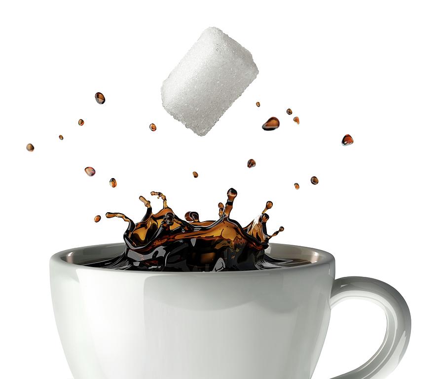 Sugar Cube Falling Into Coffee Photograph by Leonello Calvetti/science Photo Library