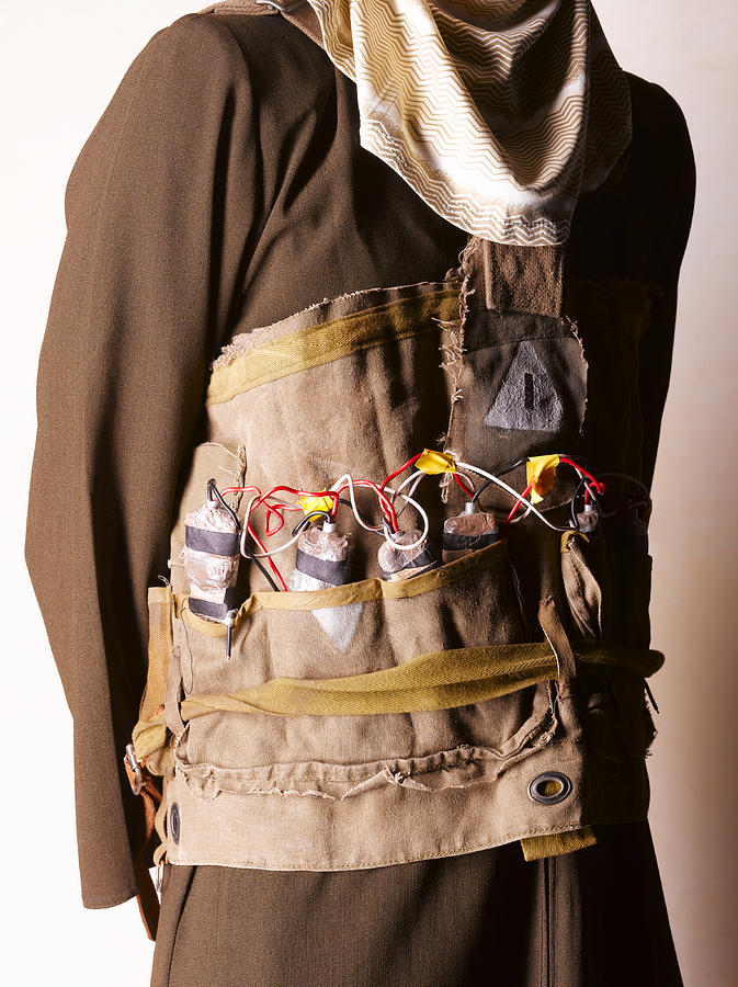 Suicide bomber with vest Photograph by Peter Dazeley