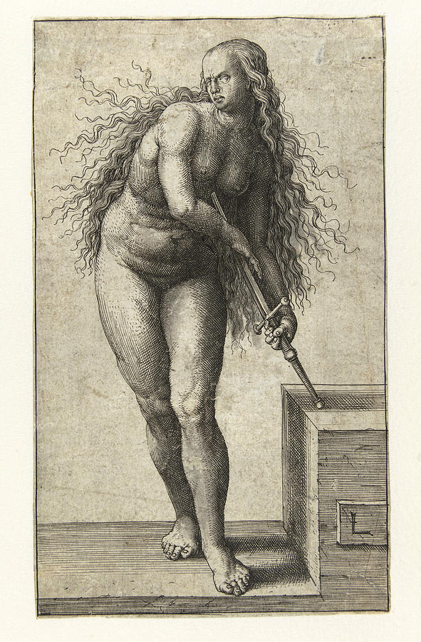 Suicide of Lucretia Drawing by Lucas van Leyden