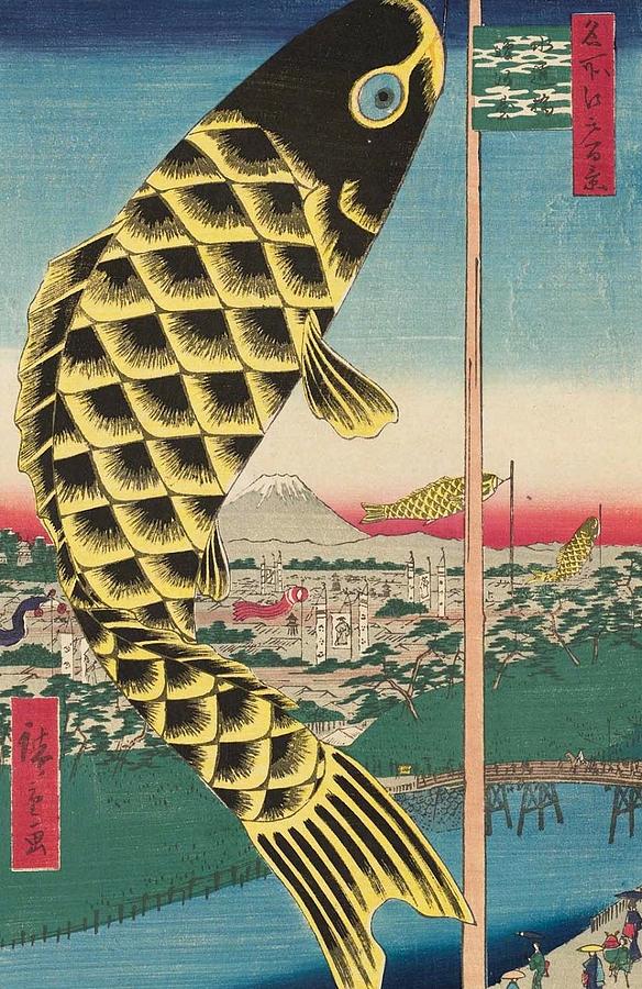 Hiroshige Painting - Suido Bridge and Surugadai by Utagawa Hiroshige