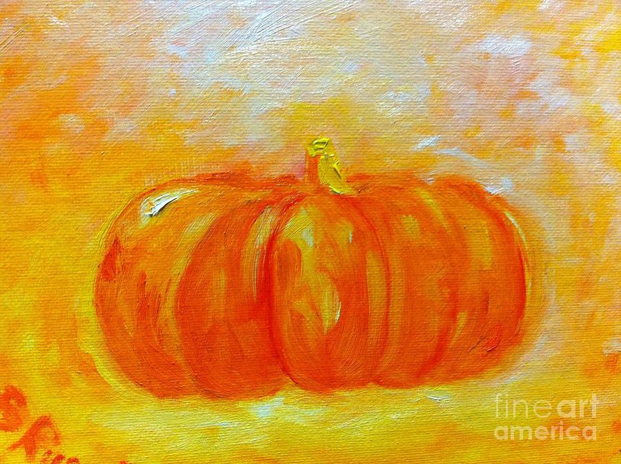 Pumpkin Painting - Sweet and Sunny Pumpkin by B Russo
