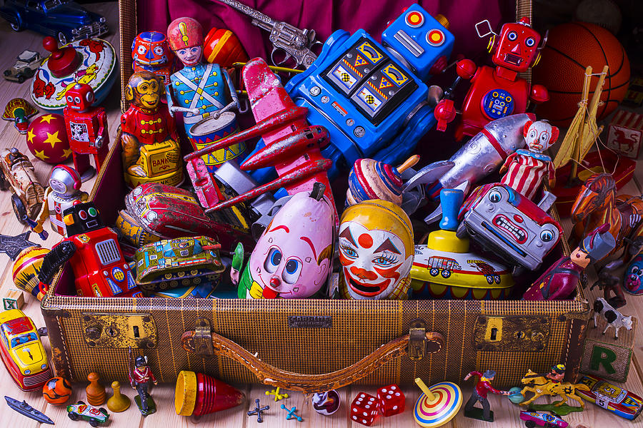 Toy Photograph - Suitcase Full Of Old Toys by Garry Gay