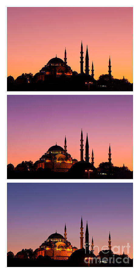 Suleymaniye Sundown Triptych 03 Photograph by Rick Piper Photography