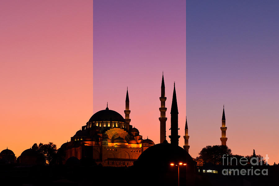Suleymaniye Sundown Triptych 05 Photograph by Rick Piper Photography