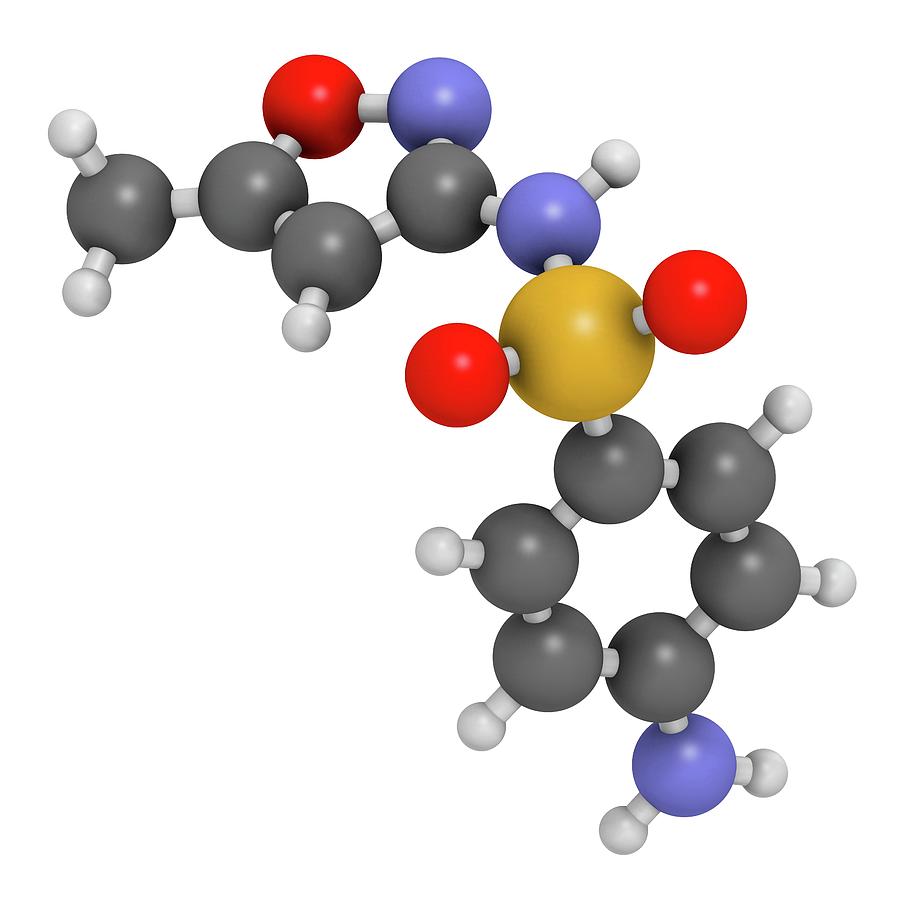 Sulfamethoxazole Antibiotic Drug Molecule Photograph by Molekuul