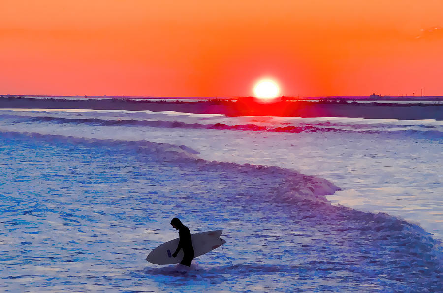 Sullen Surfer at Sunset Photograph by Beth Venner