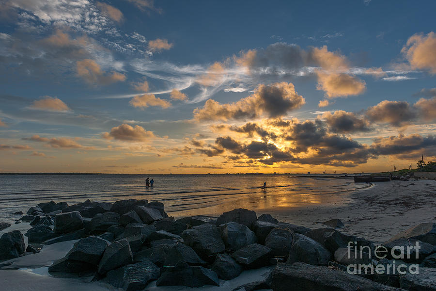 Sunset Photograph - Sullivans Island Beach Sunset by Dale Powell