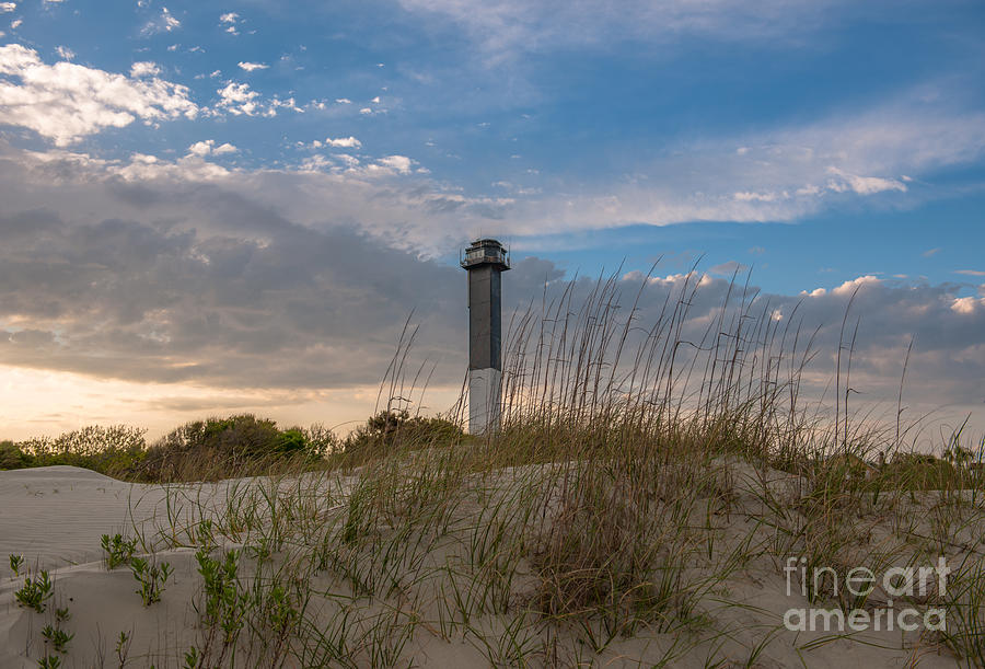 Sullivans Island Lighthouse Beach Dunes Photograph by Dale Powell