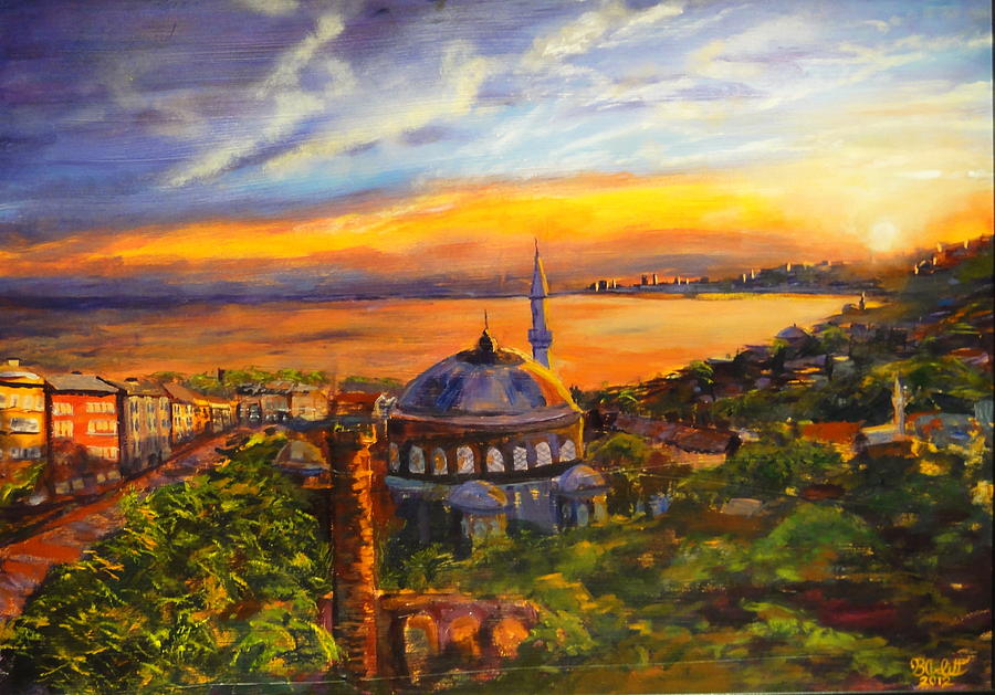 Sultanahmet Sunset Painting by Brent Arlitt