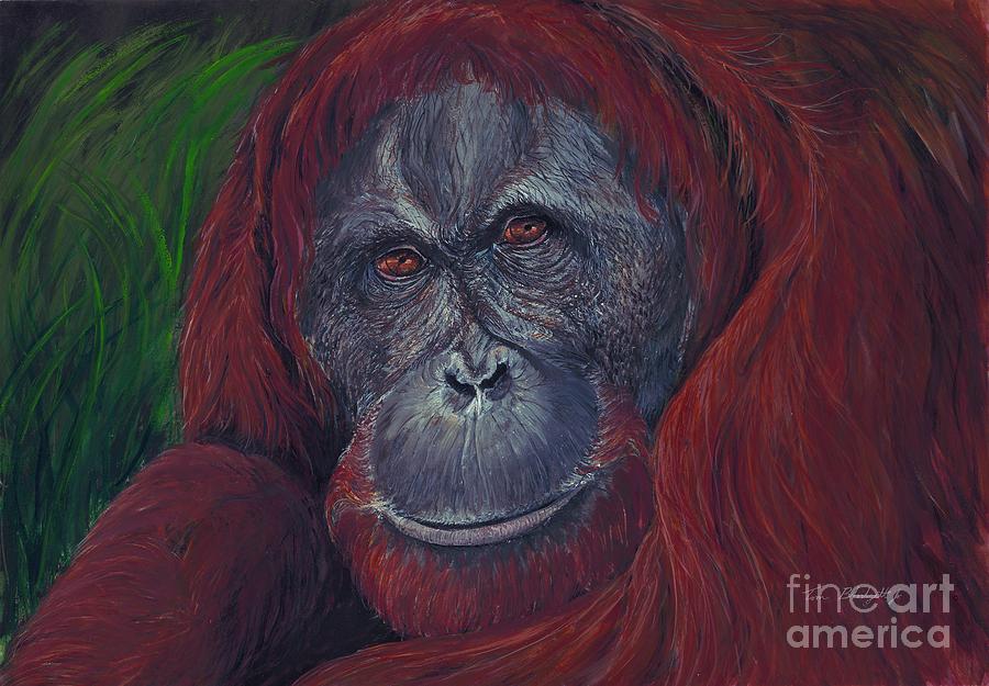 Wildlife Painting - Sumatran Orangutan by Tom Blodgett Jr