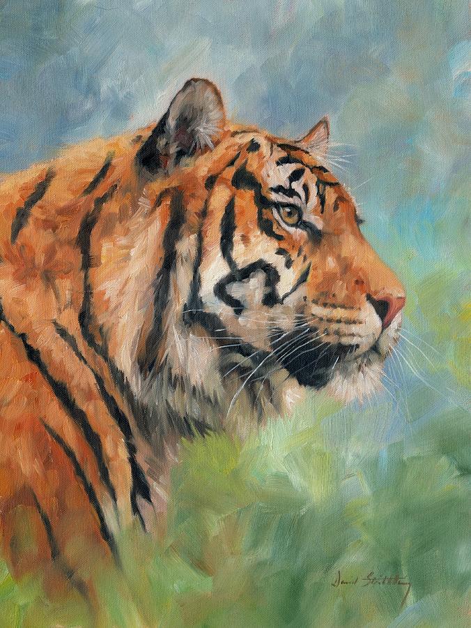Sumatran Tiger Painting by David Stribbling