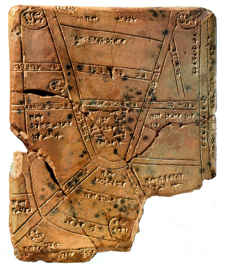 Sumerian Map, Clay Cuneiform Tablet Photograph by Science Source