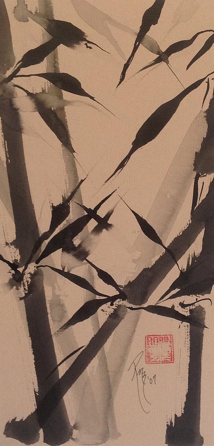 Sumi-e Study #3 on Tagboard Painting by Robin Miller-Bookhout
