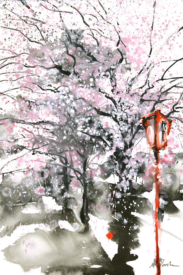 Sumie No.3 Cherry Blossoms Painting by Sumiyo Toribe