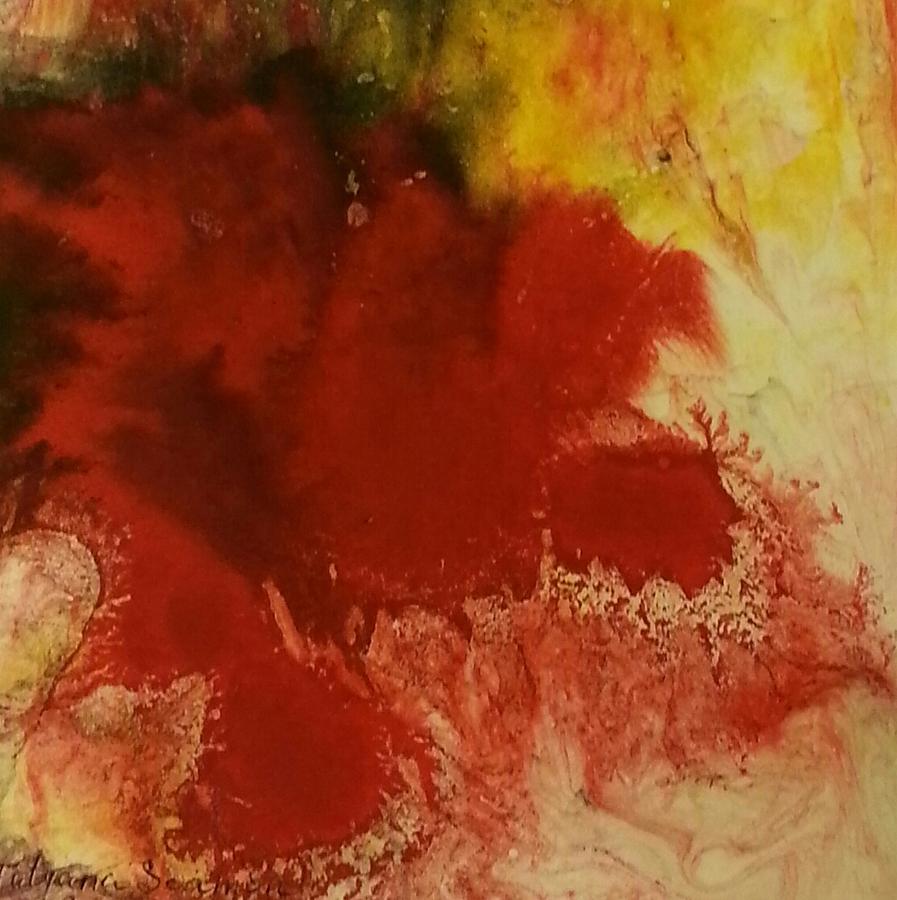 Abstract Painting - Suminagashi number one by Tatyana Seamon