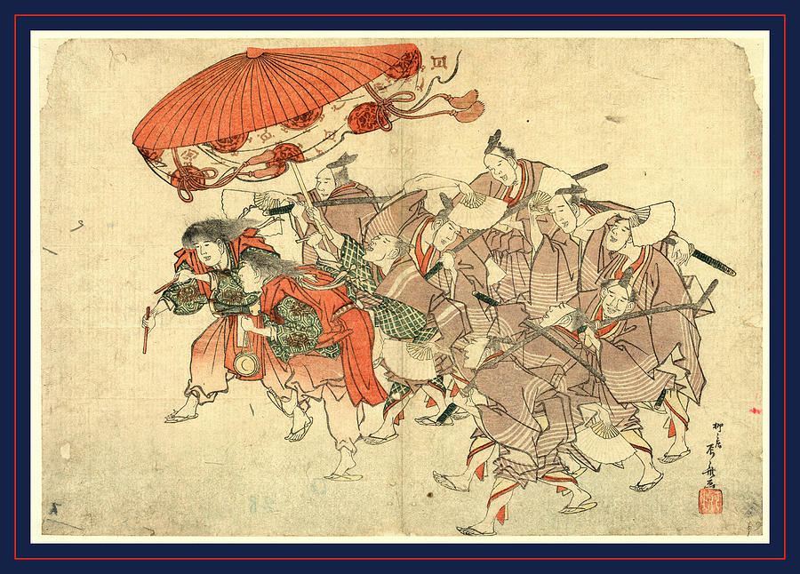 1804 Drawing - Sumiyoshi Odori, Sumiyoshi Festival Dance by Ryuryukyo, Shinsai (c.1764-1820), Japanese