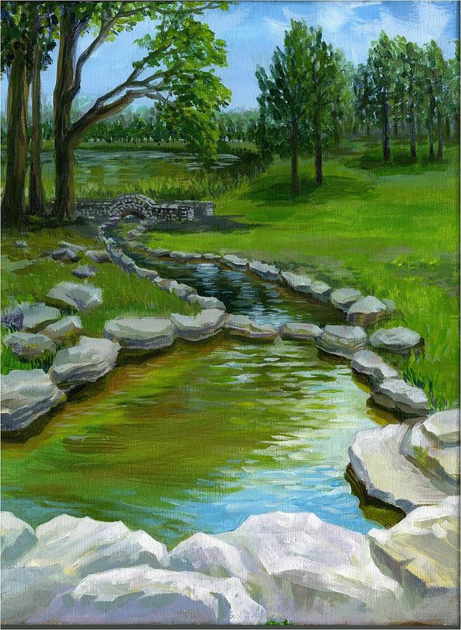 Summer at Saint Louis Forest Park  Painting by Ping Yan