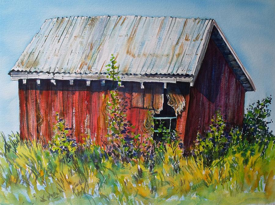 Summer Barn Painting by Lynne Haines