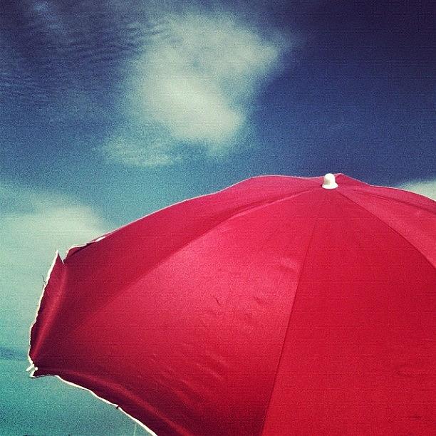 Summer Photograph - #summer #beach #blue #sky #skies #red by Tania Sonnenfeld