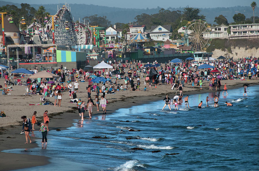 Summer Beach Crowds Photograph by Mitch Diamond