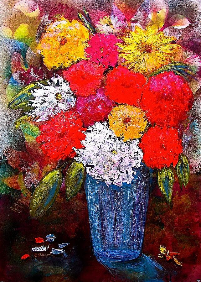 Still Life Painting - Summer Blooms by Shirley Shepherd