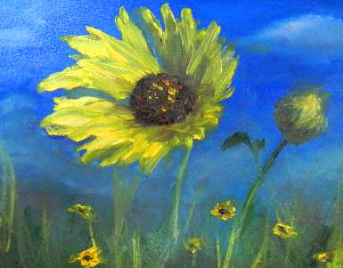 Sunflower Painting - Summer breeze by Kathy Wood