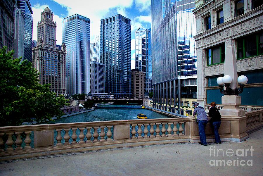 Midwest Photograph - Summer Breeze on the Chicago River - Color by Frank J Casella