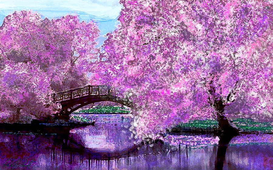 Summer Bridge Painting by Michele Avanti