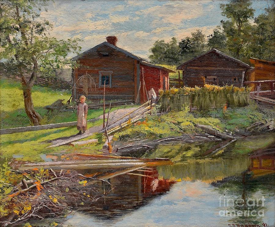 Summer by the Hut Painting by Celestial Images