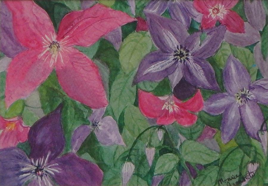 Summer Clematis Painting by Monica Ironside