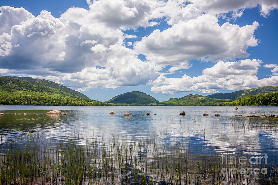 Summer clouds over Eagle Lake in Acadia Photograph by Susan Cole Kelly