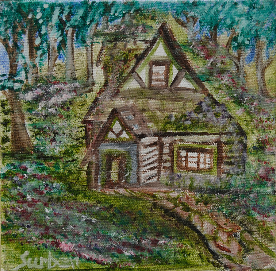 Summer Cottage Painting by Suzanne Surber