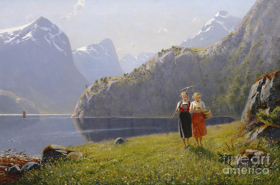 Summer day at Balestrand Painting by Hans Dahl