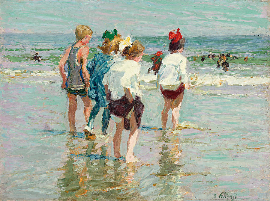 Summer day Brighton Beach Painting by Edward Henry Potthast