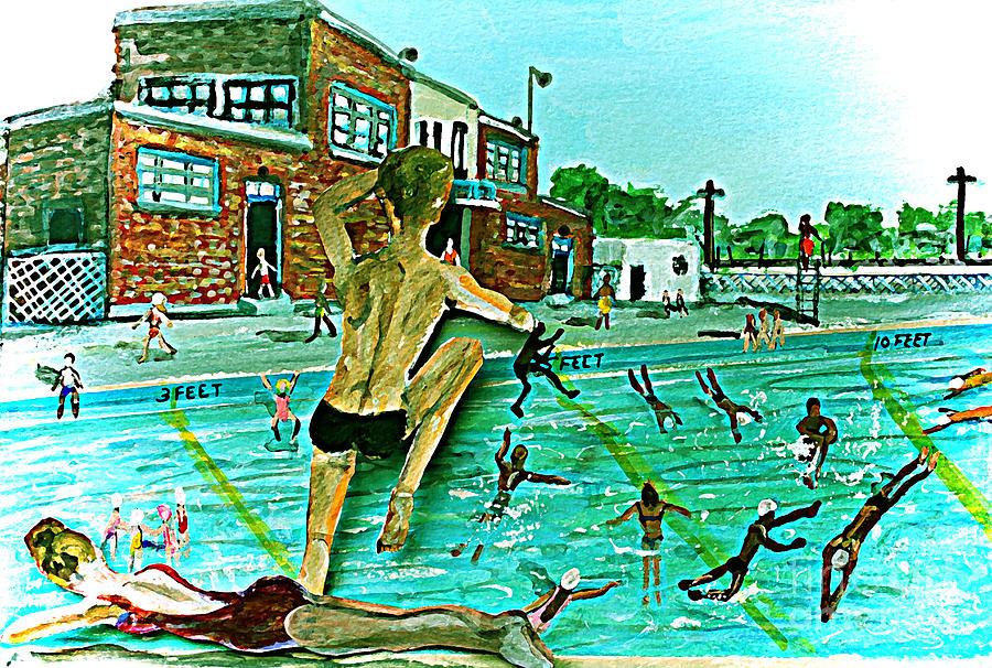 Summer Days At Nickel Pool Painting by Rita Brown