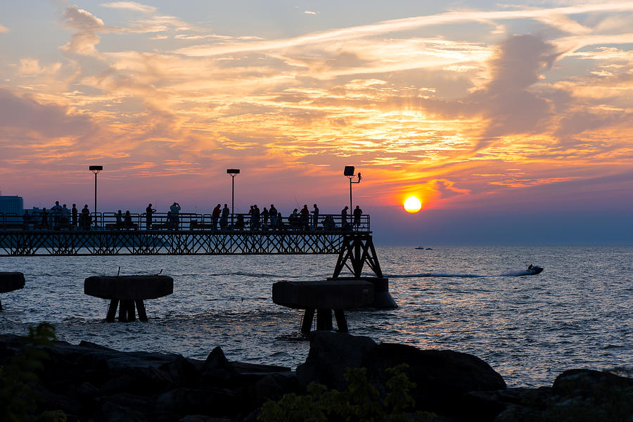 Summer Edgewater Pier Sunset Photograph by Clint Buhler