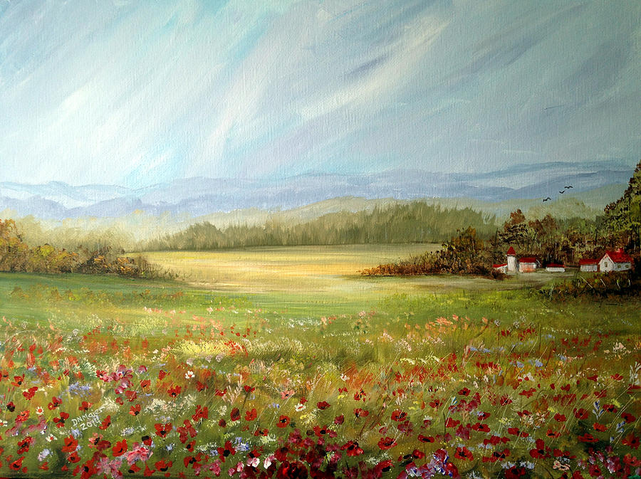 Summer Field at the Farm Painting by Dorothy Maier