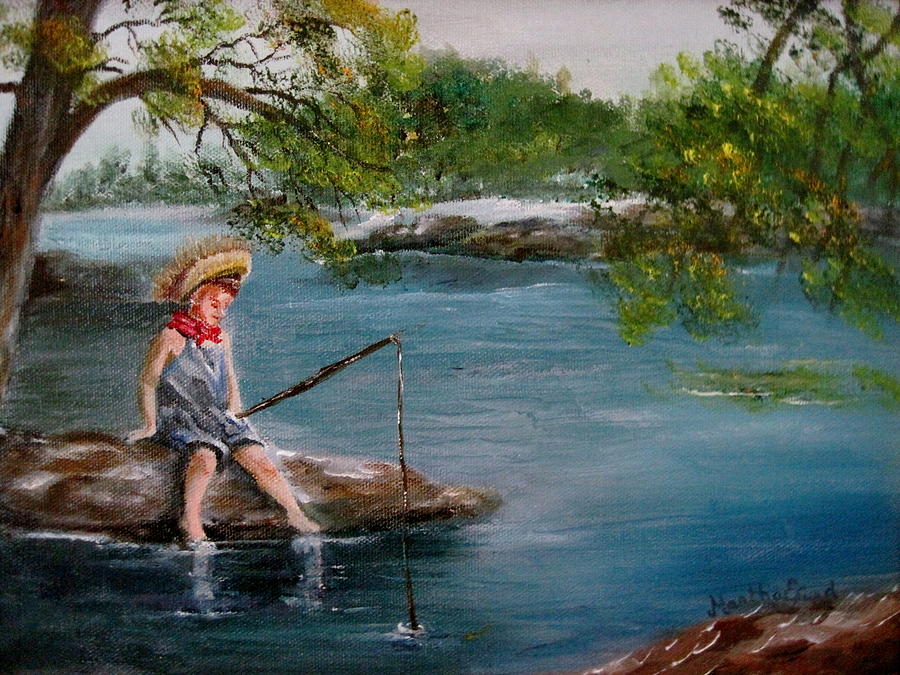 Fish Painting - Summer Fishing by Martha Efurd