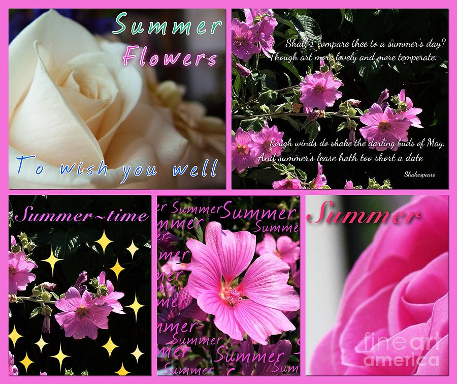 Summer Flowers Collage 2 Photograph by Joan-Violet Stretch