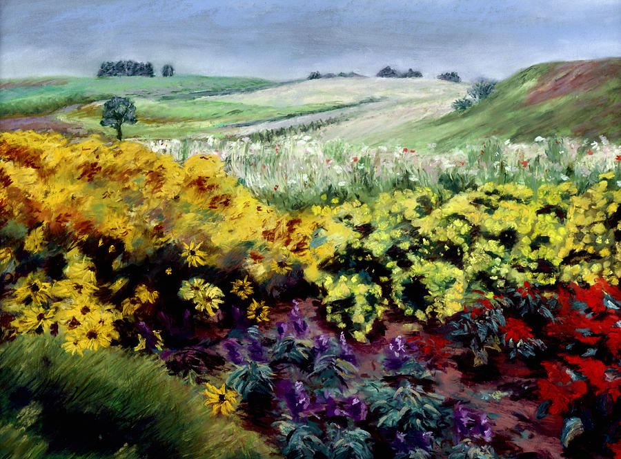 Landscape Pastel - Summer Flowers by Nancy Yang