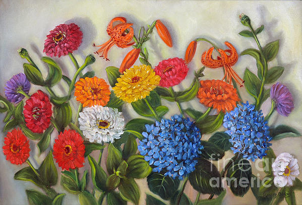 Summer Flowers Painting by Rand Burns