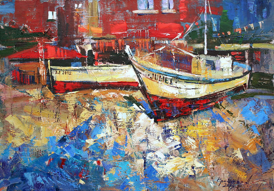 Boat Painting - Summer for Juliet by Anastasija Kraineva