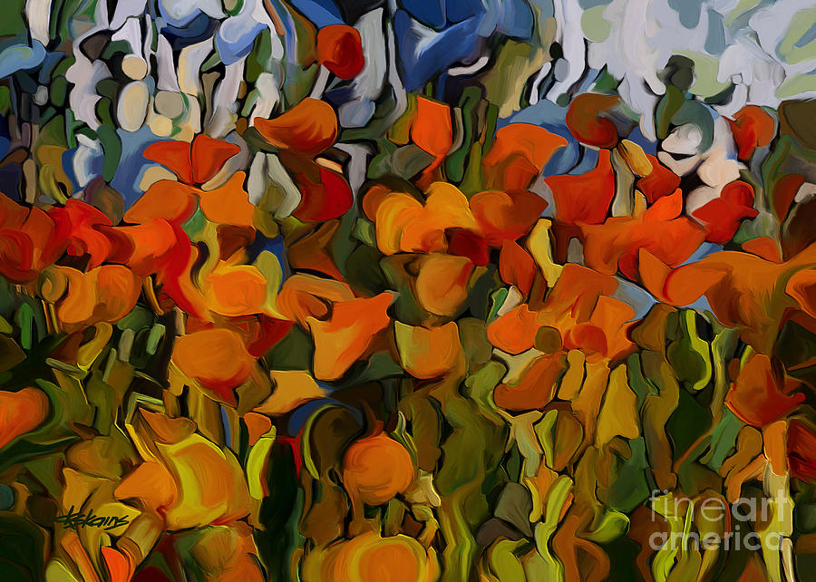 Flower Painting - Summer Garden Dance by Dorinda K Skains